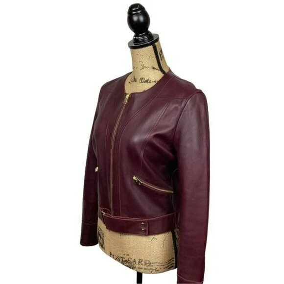 IRO Leather Broome Cropped MOTO Jacket Womens 10 - Like New - Picture 7 of 15